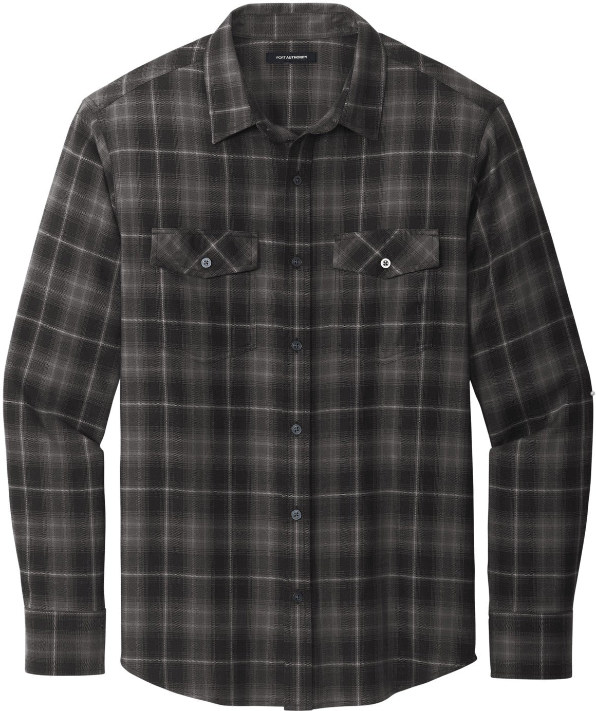 Port Authority Long Sleeve Ombre Plaid Shirt