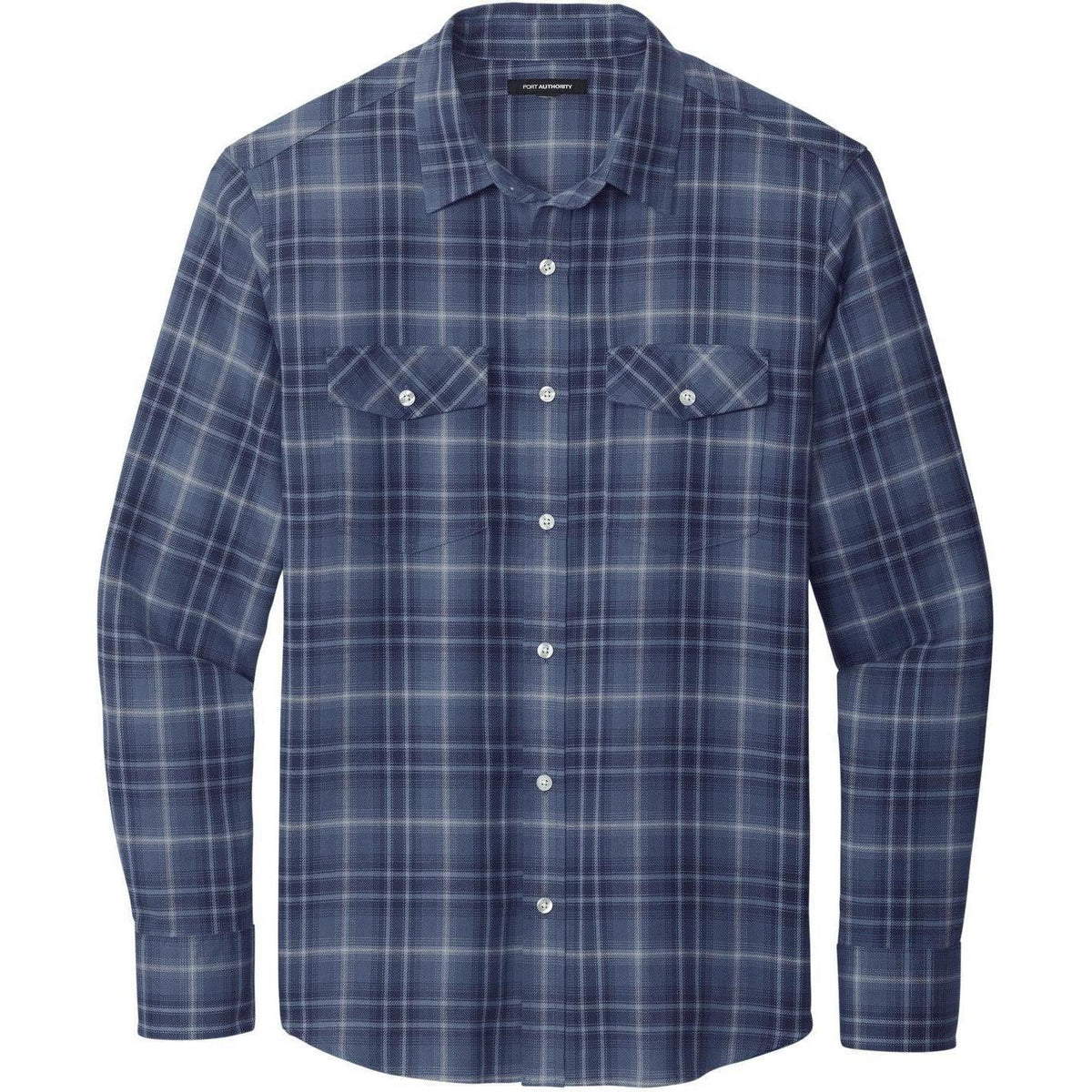 no-logo Port Authority Long Sleeve Ombre Plaid Shirt