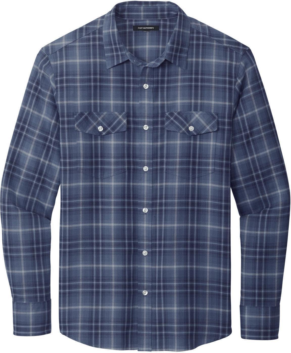 Port Authority Long Sleeve Ombre Plaid Shirt