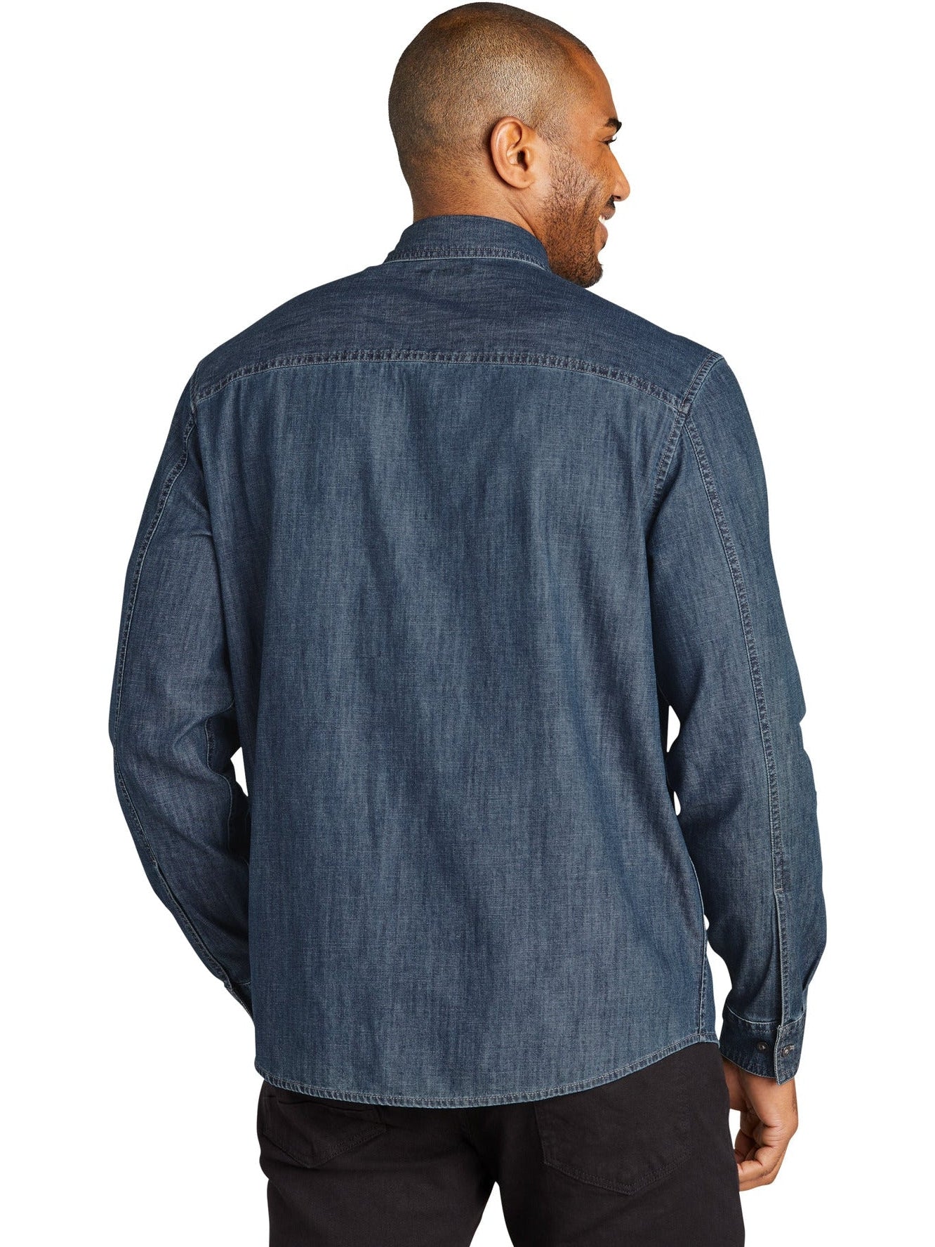 no-logo Port Authority Long Sleeve Perfect Denim Shirt-Regular-Port & Company-Thread Logic