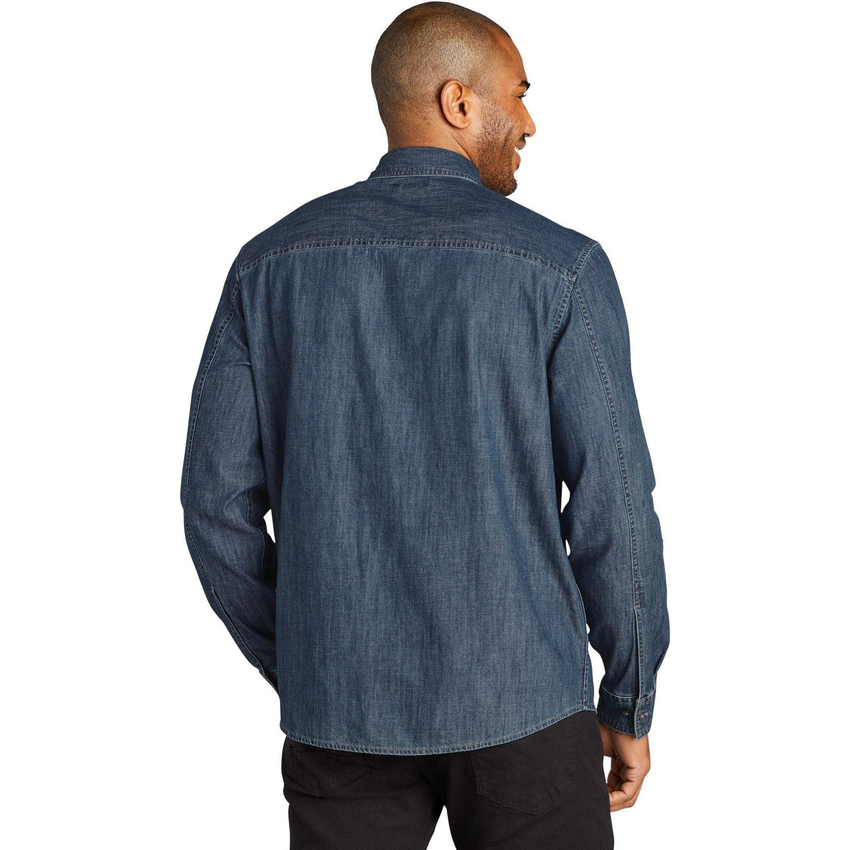 no-logo Port Authority Long Sleeve Perfect Denim Shirt-Regular-Port & Company-Thread Logic
