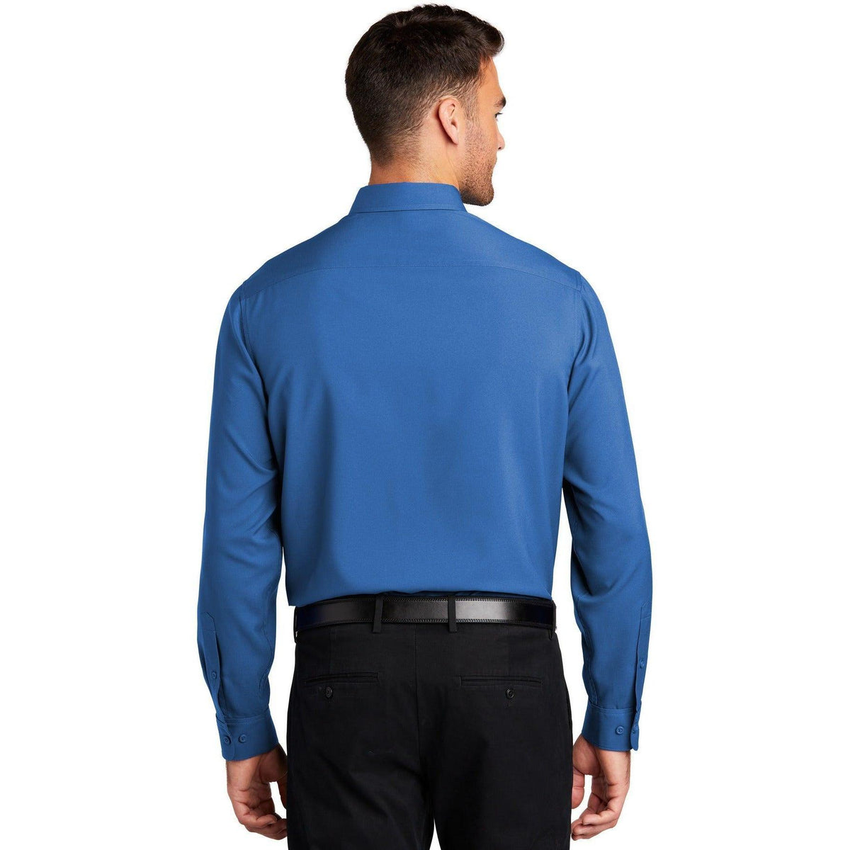 no-logo Port Authority Long Sleeve Performance Staff Shirt-Dress Shirts-Port Authority-Thread Logic