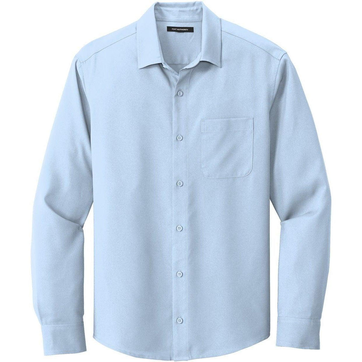 no-logo Port Authority Long Sleeve Performance Staff Shirt-Dress Shirts-Port Authority-Cloud Blue-S-Thread Logic