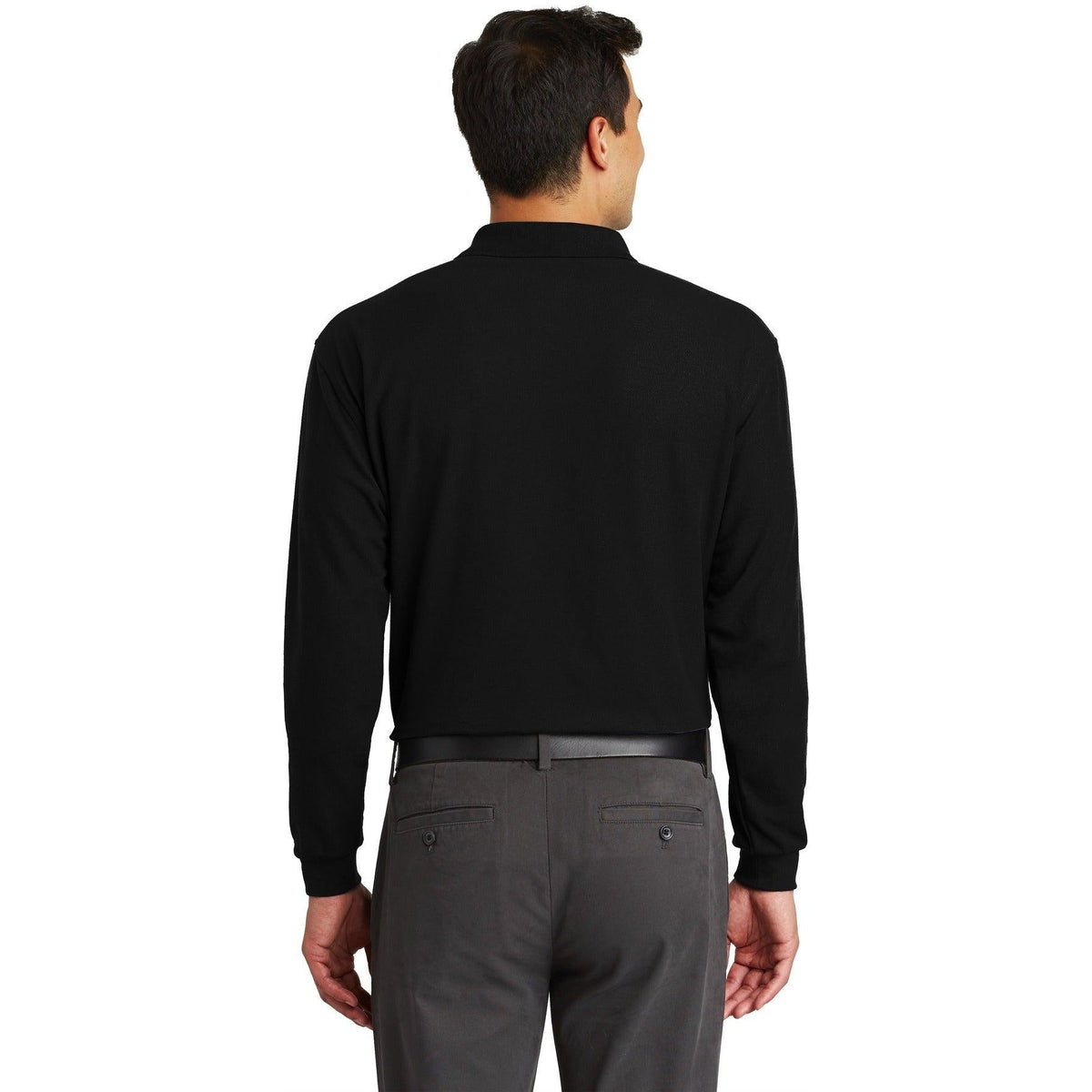 no-logo Port Authority Long Sleeve Silk Touch Polo with Pocket-Regular-Port Authority-Thread Logic