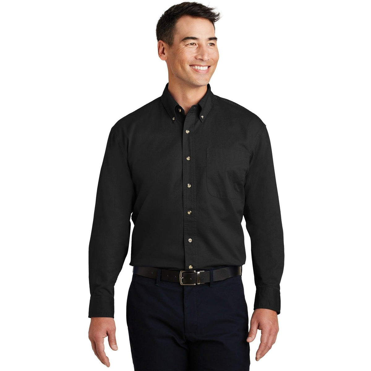 no-logo Port Authority Long Sleeve Twill Shirt-Regular-Port Authority-Thread Logic
