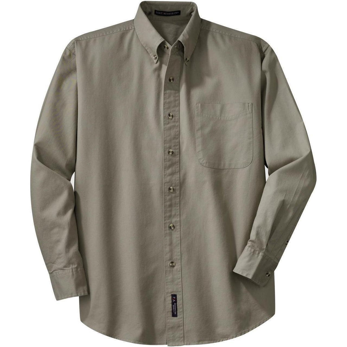 no-logo Port Authority Long Sleeve Twill Shirt-Regular-Port Authority-Khaki-S-Thread Logic