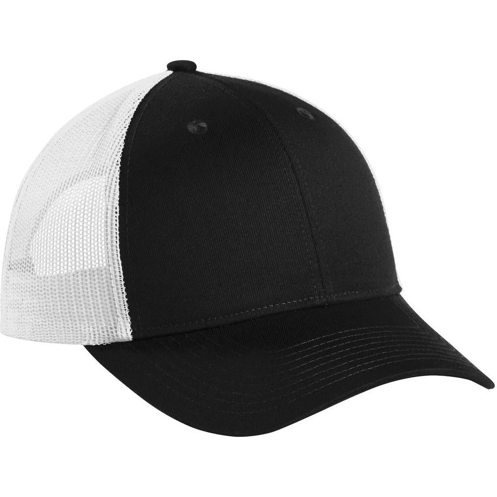 no-logo Port Authority Low-Profile Snapback Trucker Cap