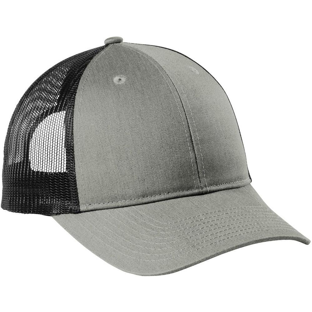no-logo Port Authority Low-Profile Snapback Trucker Cap