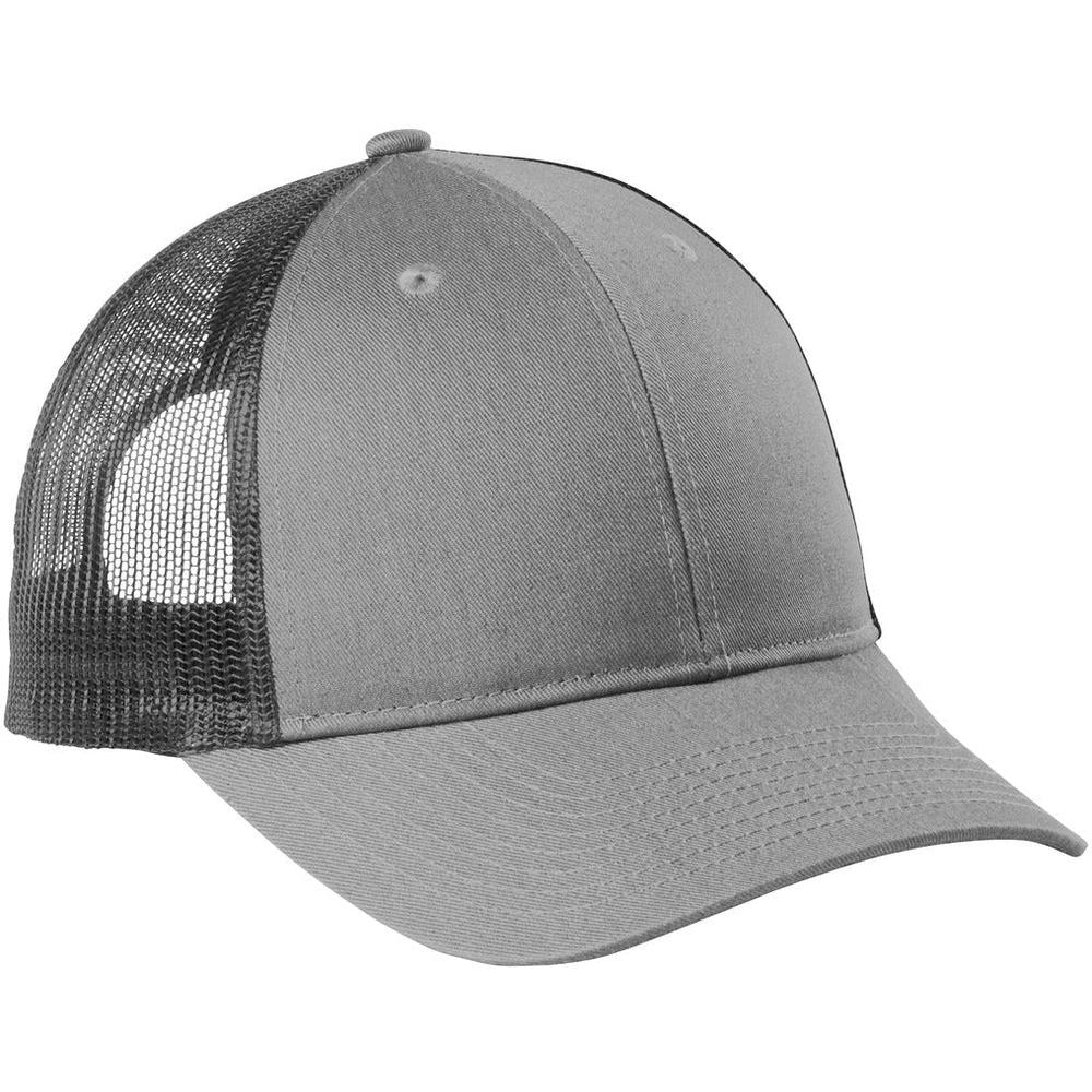 no-logo Port Authority Low-Profile Snapback Trucker Cap