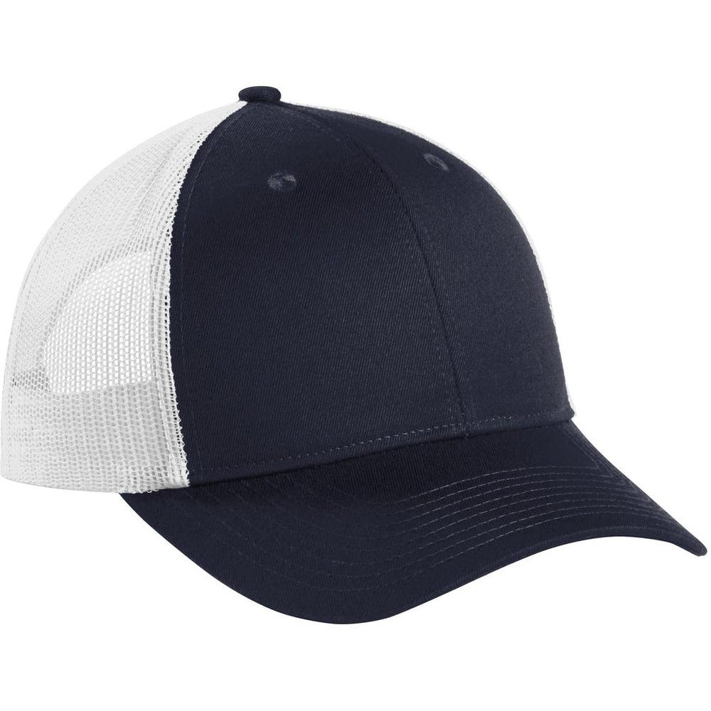 no-logo Port Authority Low-Profile Snapback Trucker Cap