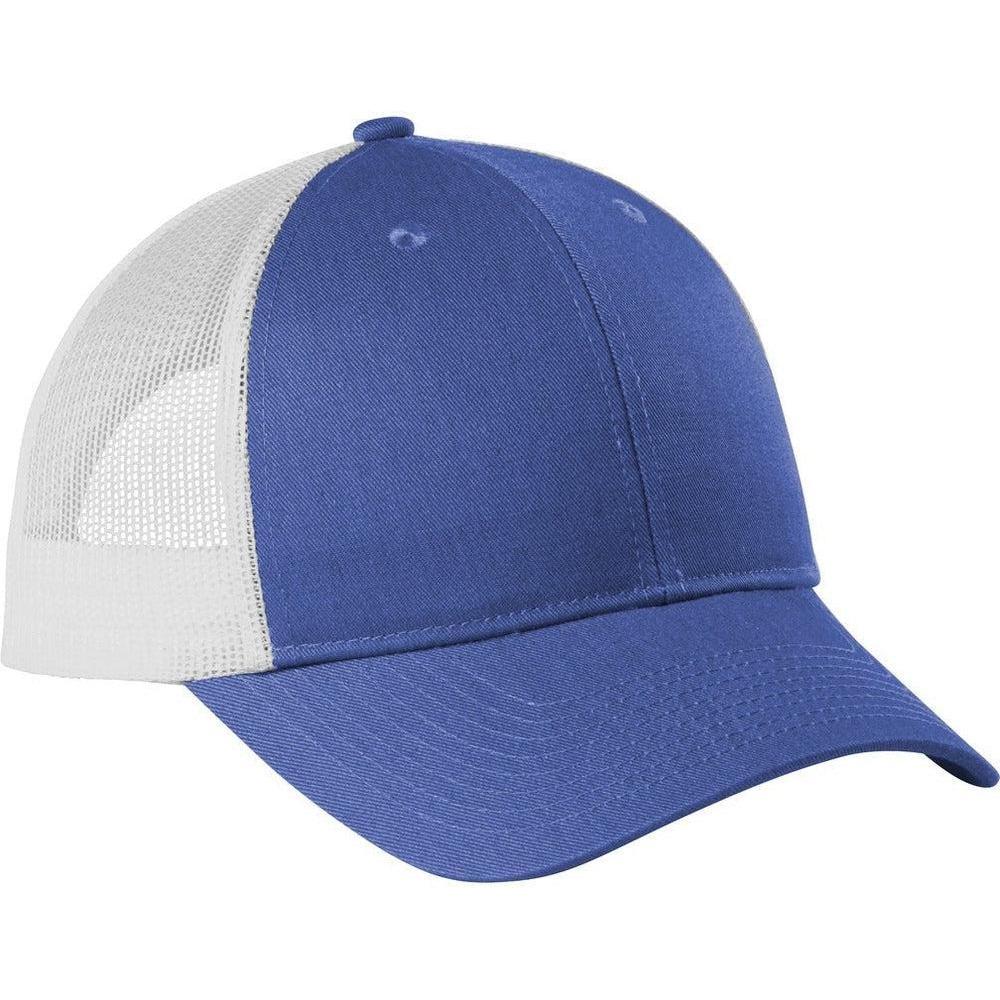 no-logo Port Authority Low-Profile Snapback Trucker Cap