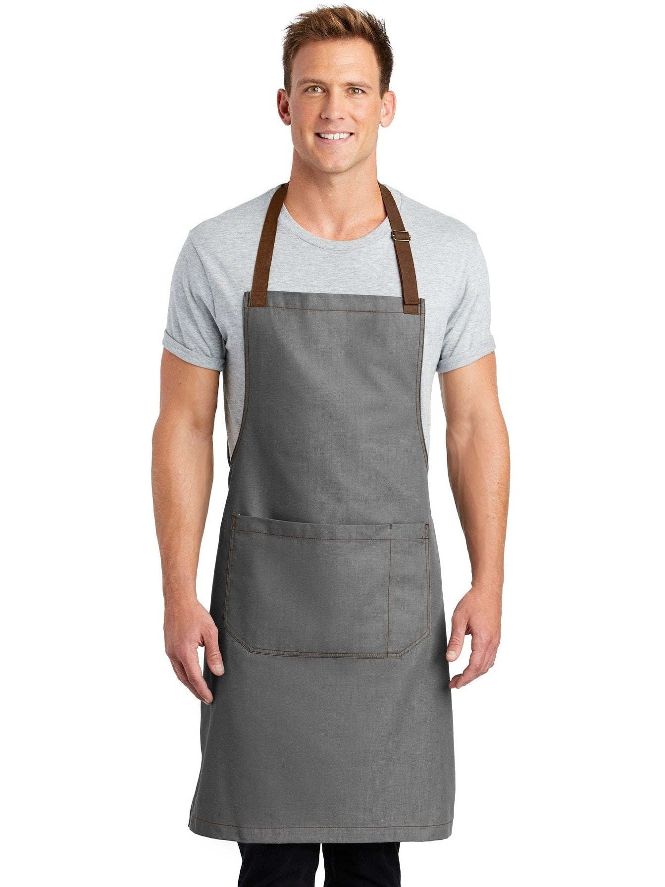 no-logo Port Authority Market Full-Length Bib Apron-Regular-Port Authority-Thread Logic