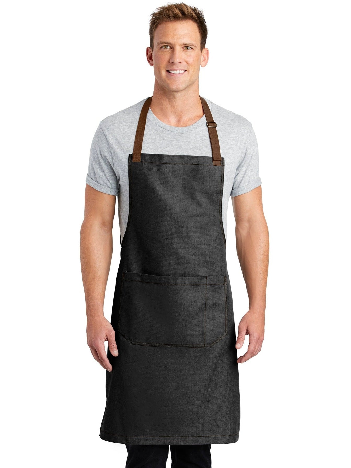 no-logo Port Authority Market Full-Length Bib Apron-Regular-Port Authority-Thread Logic
