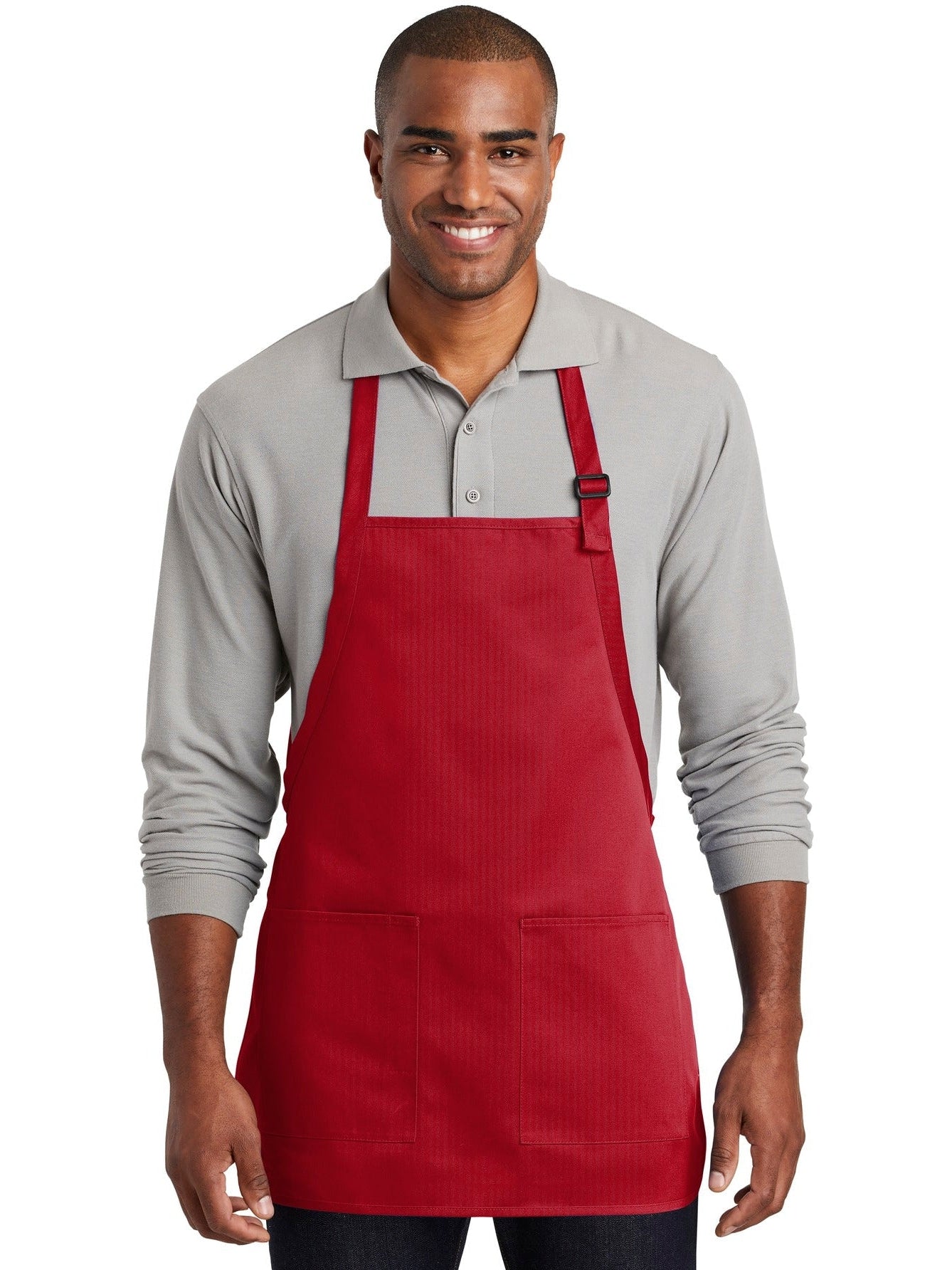 no-logo Port Authority Medium-Length Two-Pocket Bib Apron-Regular-Port Authority-Thread Logic