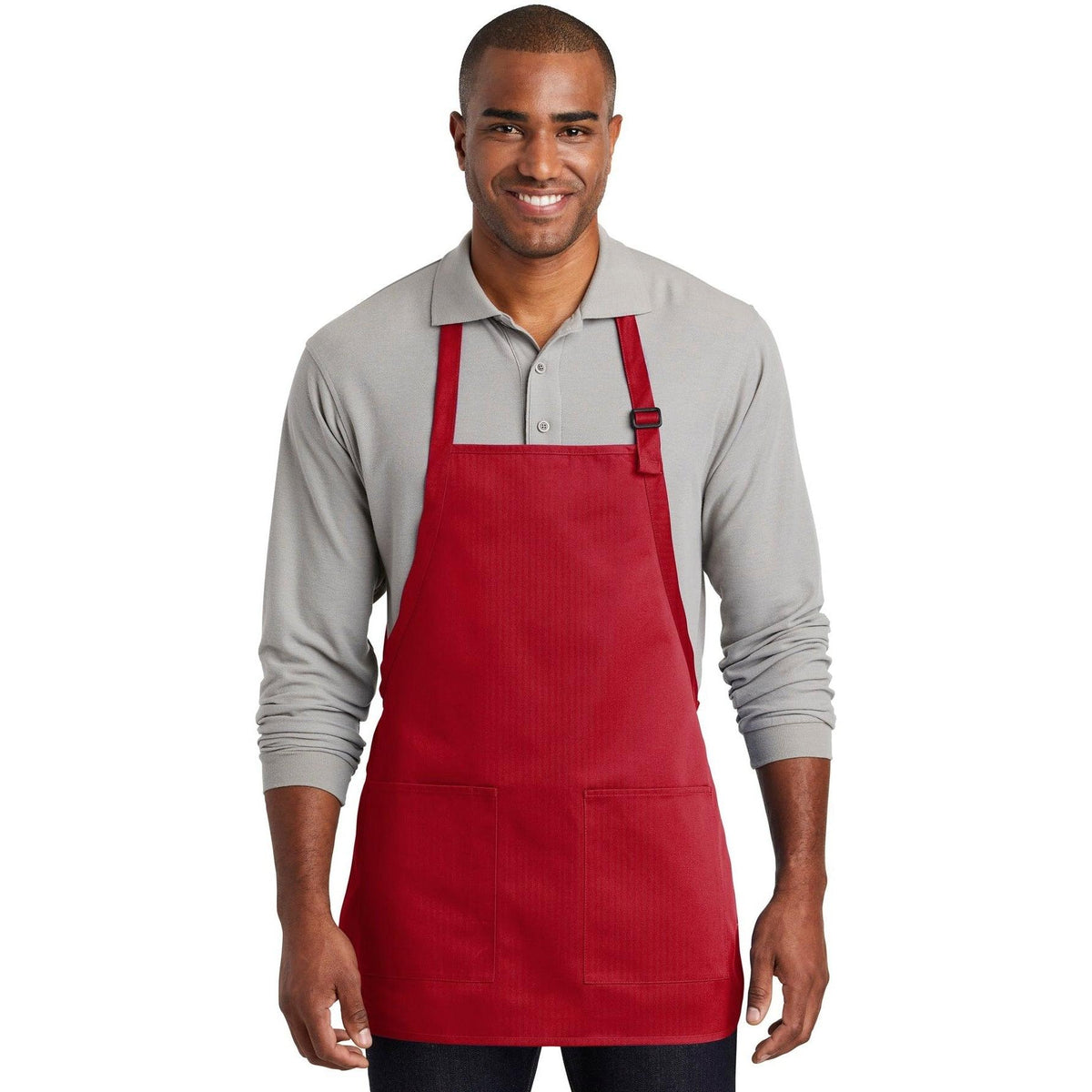 no-logo Port Authority Medium-Length Two-Pocket Bib Apron-Regular-Port Authority-Thread Logic