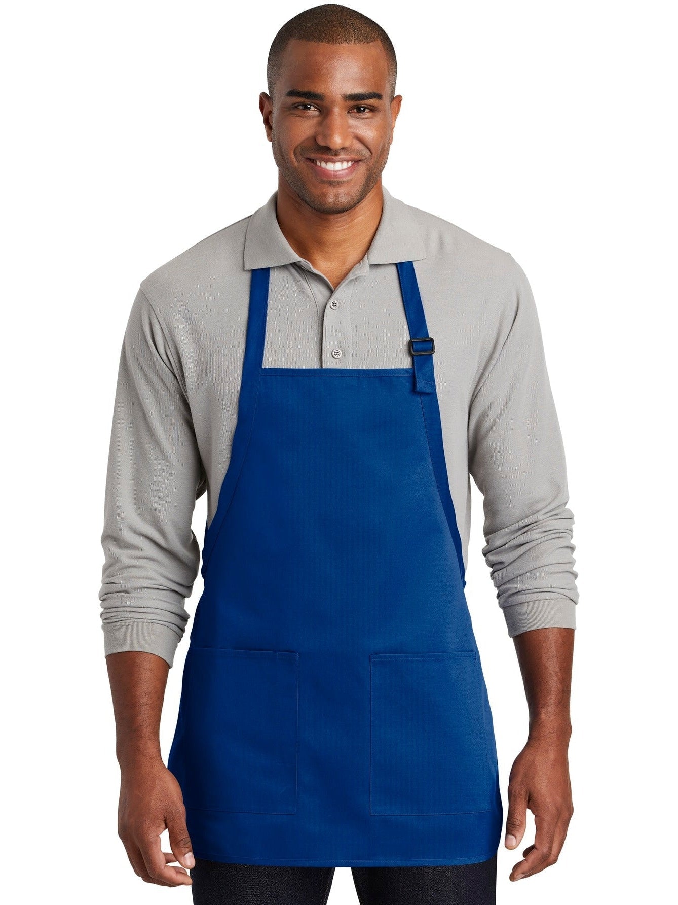no-logo Port Authority Medium-Length Two-Pocket Bib Apron-Regular-Port Authority-Thread Logic