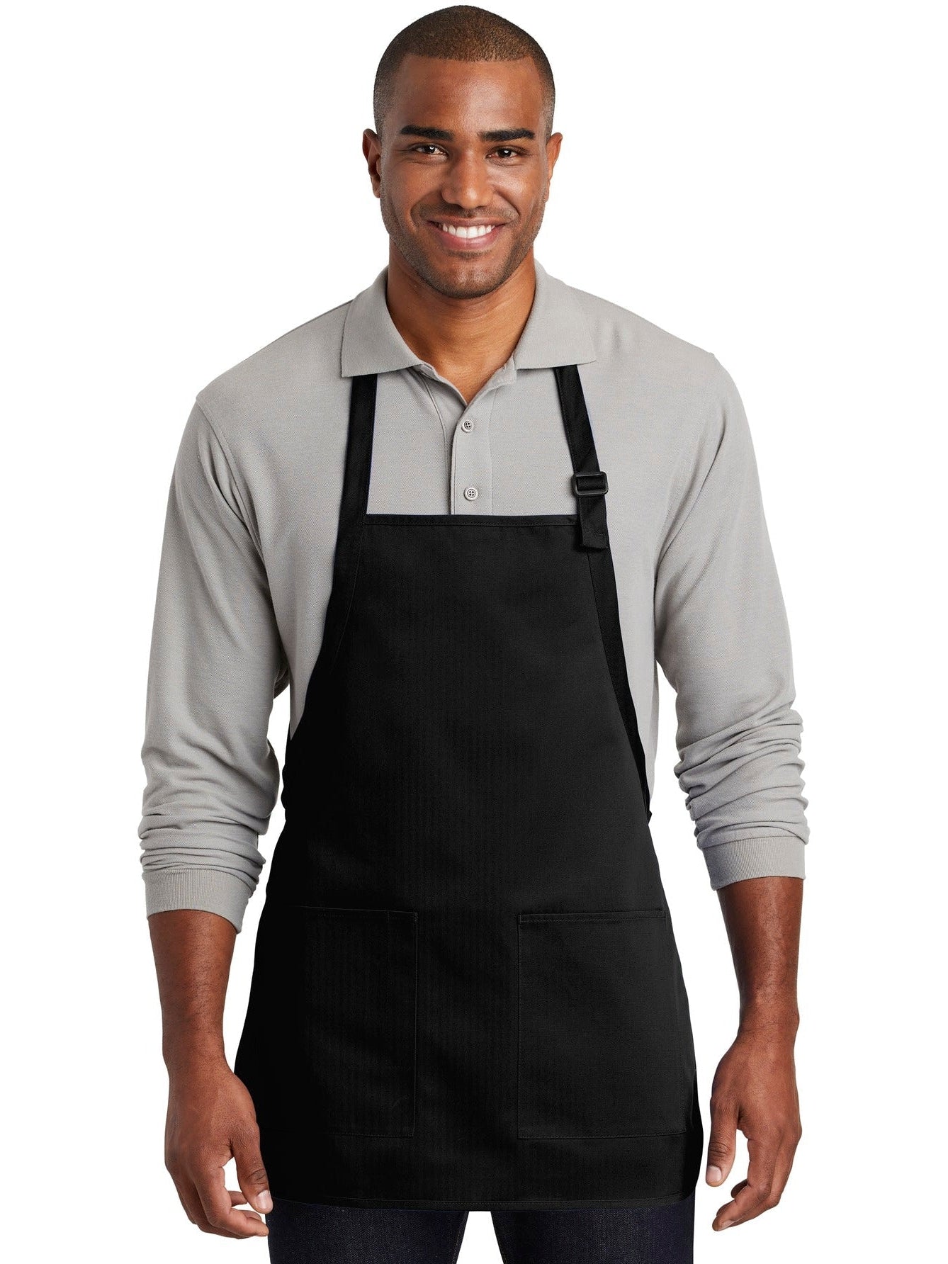 no-logo Port Authority Medium-Length Two-Pocket Bib Apron-Regular-Port Authority-Thread Logic
