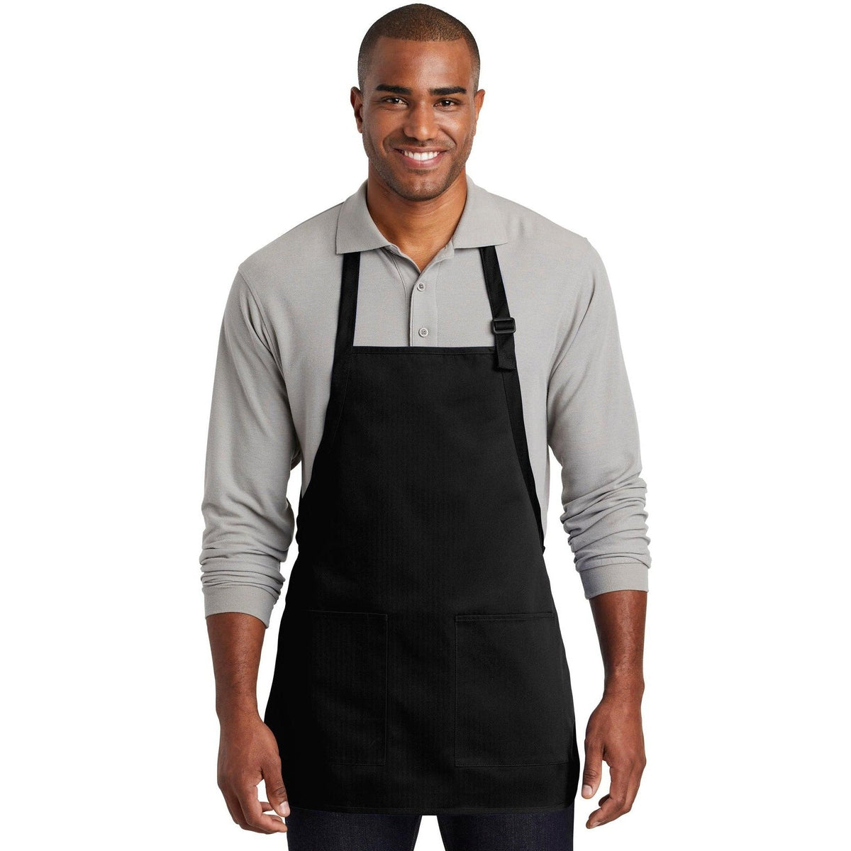 no-logo Port Authority Medium-Length Two-Pocket Bib Apron-Regular-Port Authority-Thread Logic