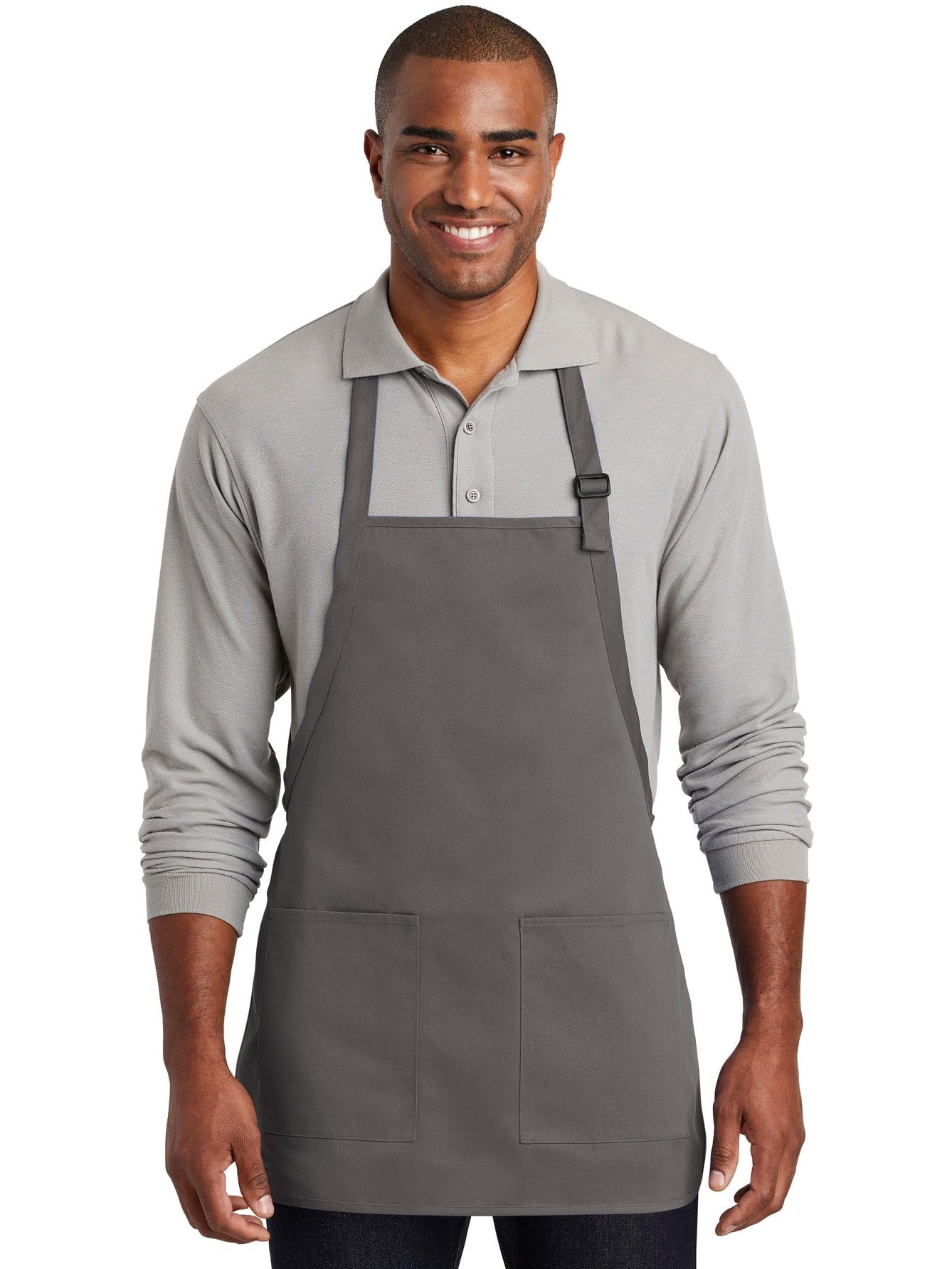 no-logo Port Authority Medium-Length Two-Pocket Bib Apron-Regular-Port Authority-Thread Logic