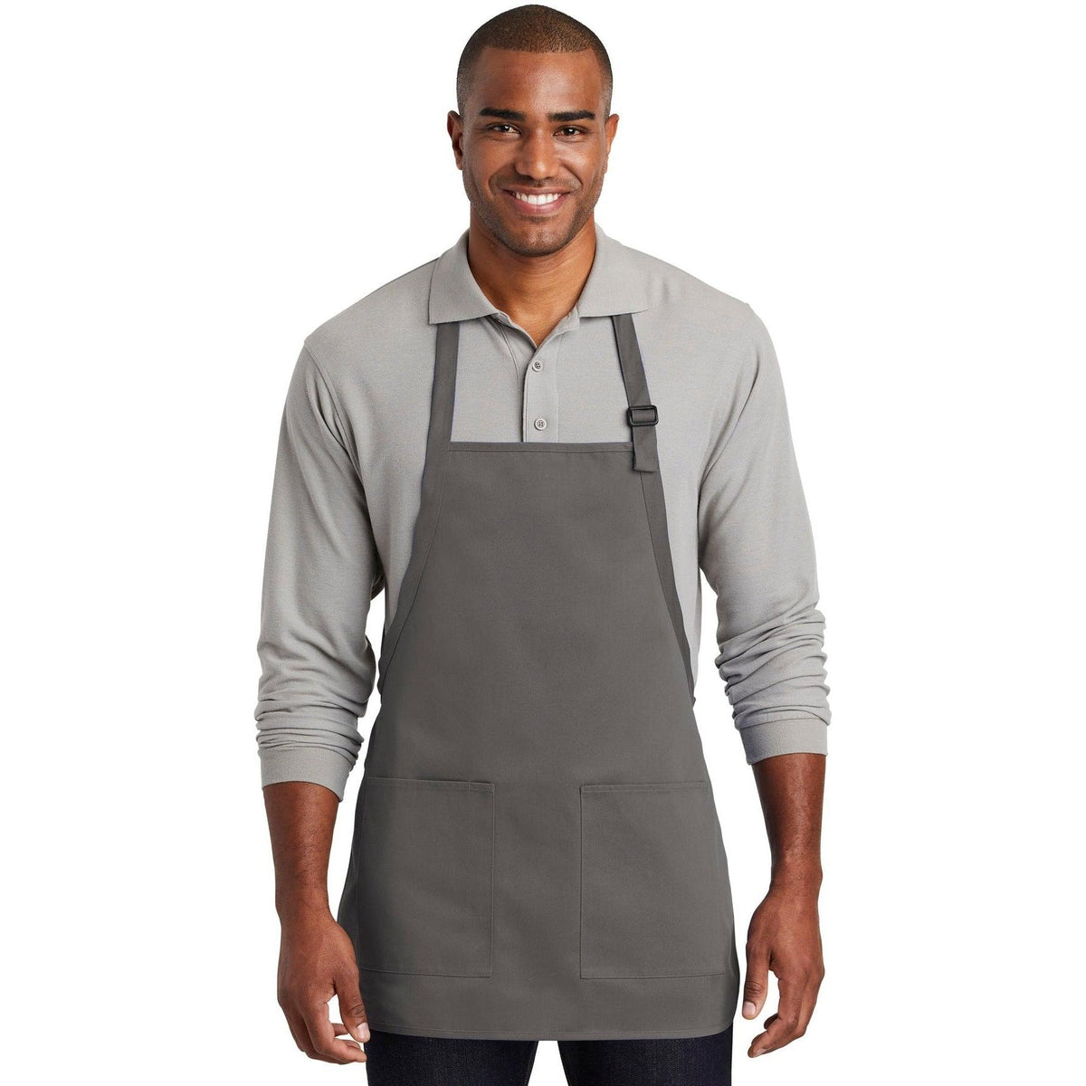 no-logo Port Authority Medium-Length Two-Pocket Bib Apron-Regular-Port Authority-Thread Logic