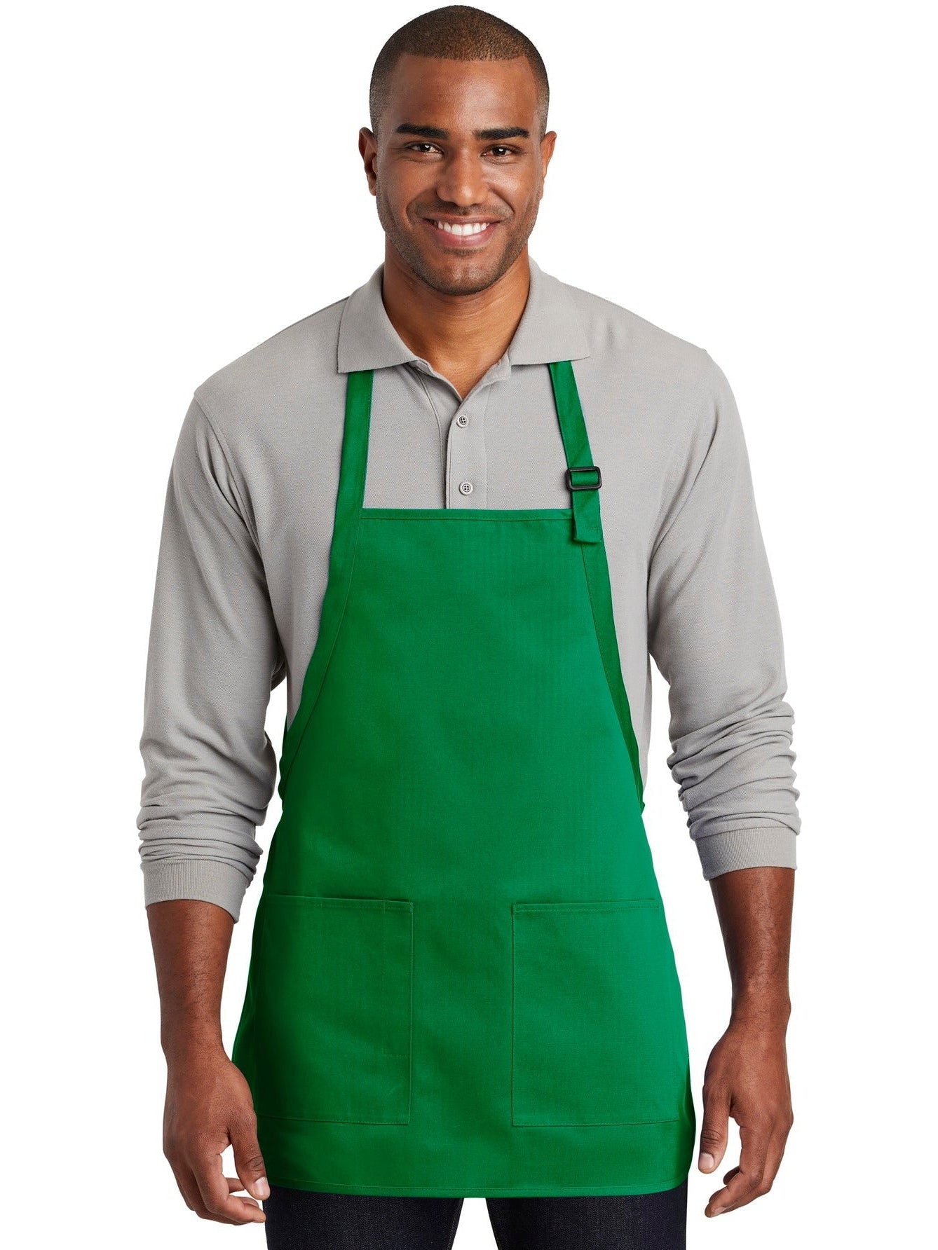 no-logo Port Authority Medium-Length Two-Pocket Bib Apron-Regular-Port Authority-Thread Logic
