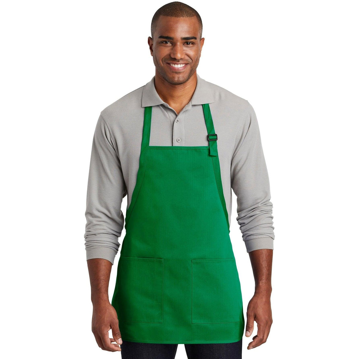 no-logo Port Authority Medium-Length Two-Pocket Bib Apron-Regular-Port Authority-Thread Logic