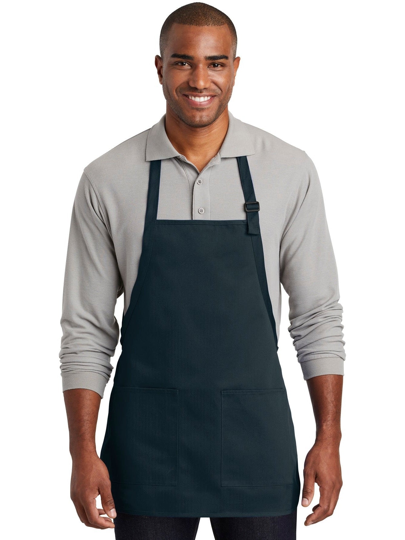 no-logo Port Authority Medium-Length Two-Pocket Bib Apron-Regular-Port Authority-Thread Logic