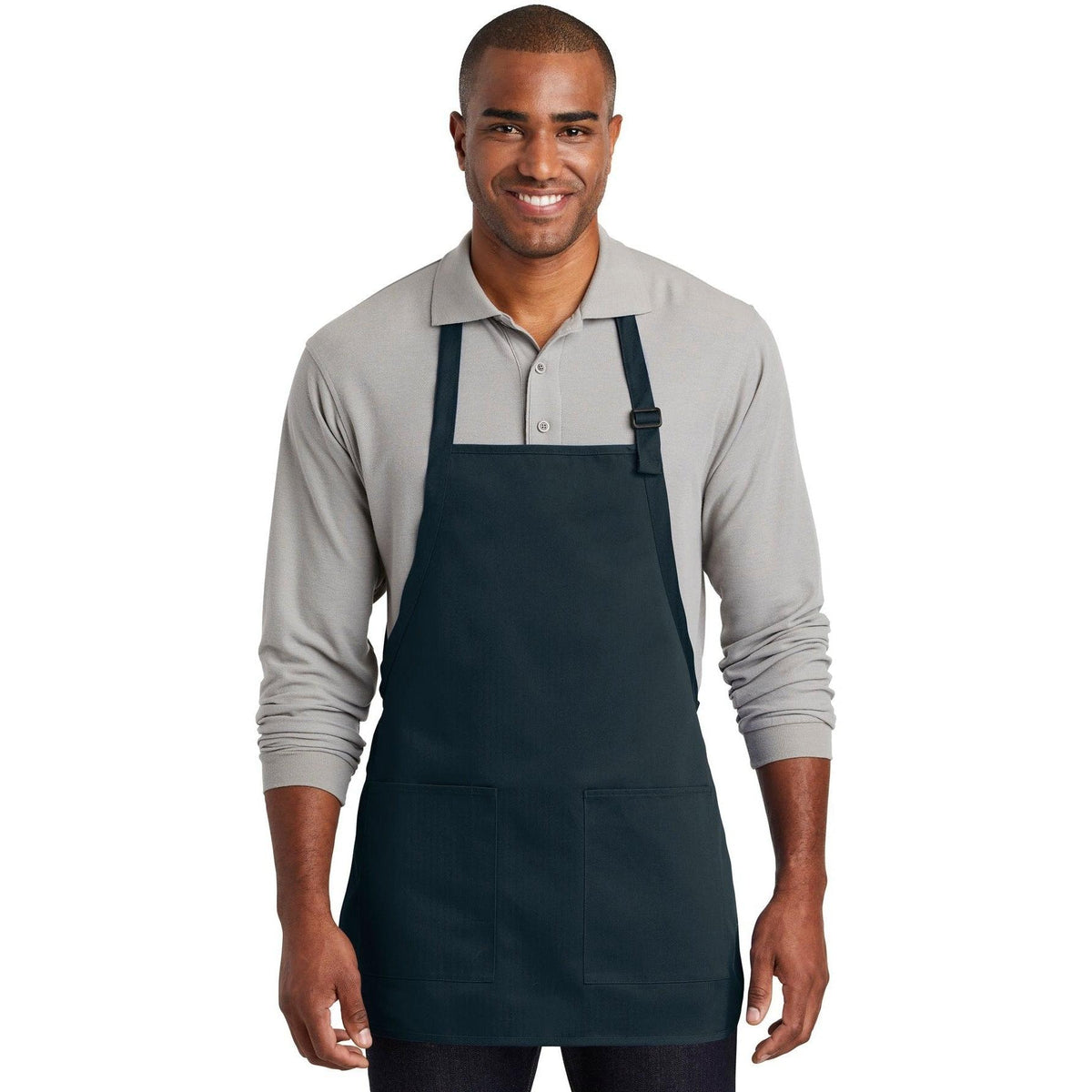 no-logo Port Authority Medium-Length Two-Pocket Bib Apron-Regular-Port Authority-Thread Logic