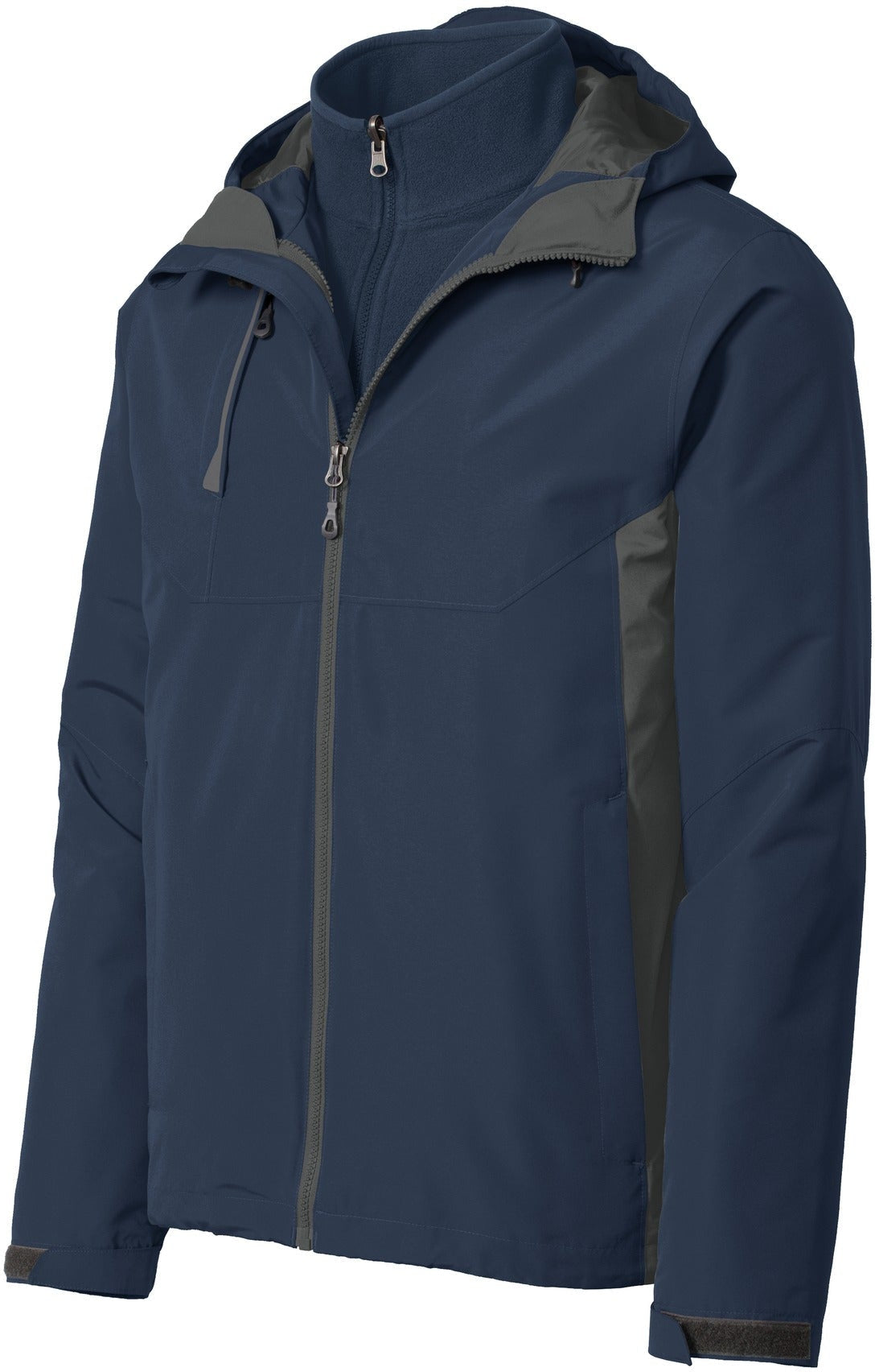 Port Authority Merge 3-In-1 Jacket-Regular-Port Authority-Dress Blue Navy/Grey Steel-S-Thread Logic
