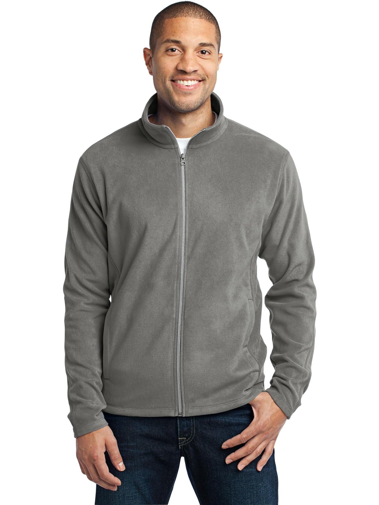 no-logo Port Authority Microfleece Jacket-Regular-Port Authority-Thread Logic