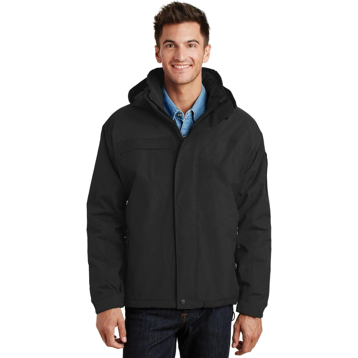 logo-left Port Authority Nootka Jacket-Regular-Port Authority-Black/Black-S-Thread Logic