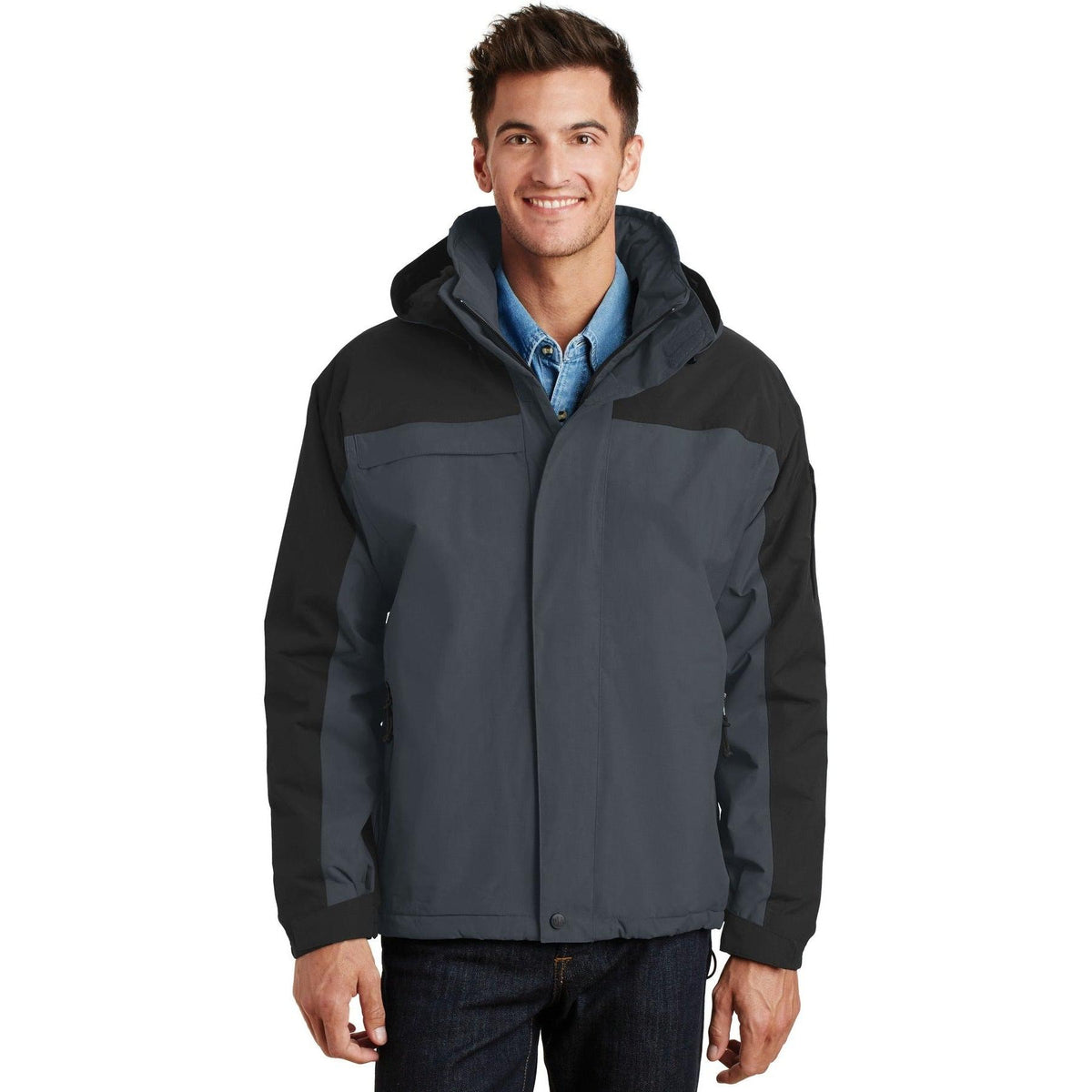 logo-left Port Authority Nootka Jacket-Regular-Port Authority-Graphite/Black-S-Thread Logic