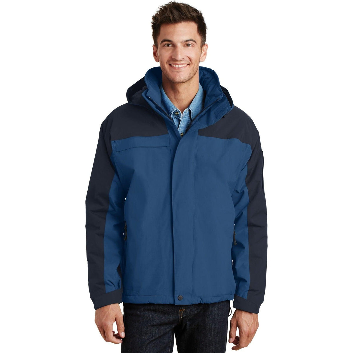 logo-left Port Authority Nootka Jacket-Regular-Port Authority-Regatta Blue/Navy-S-Thread Logic