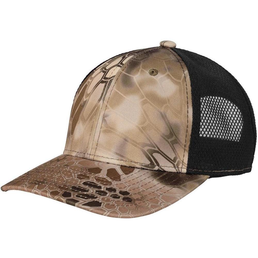 no-logo Port Authority Performance Camouflage Mesh Back Snapback Cap-Headwear-Port Authority-Kryptek Highlander/Black-OSFA-Thread Logic