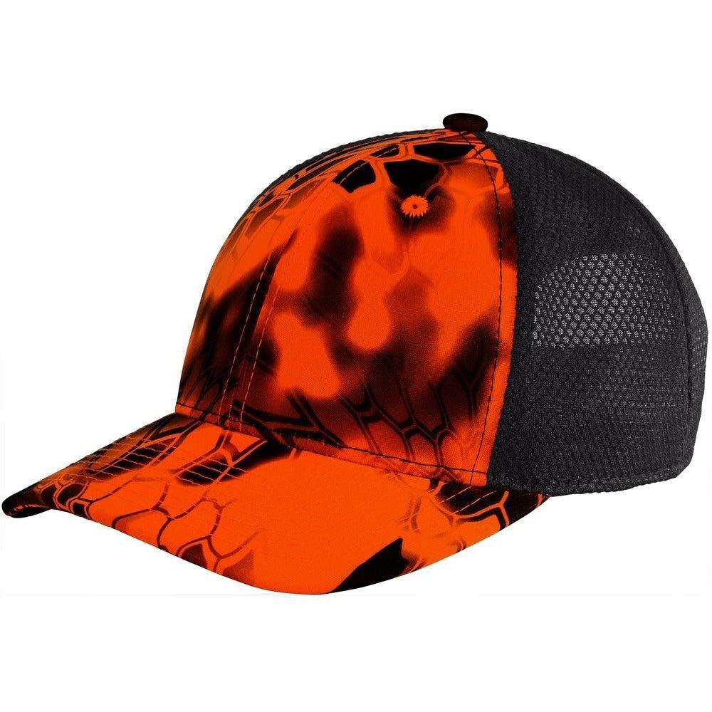 no-logo Port Authority Performance Camouflage Mesh Back Snapback Cap-Headwear-Port Authority-Kryptek Inferno/Black-OSFA-Thread Logic