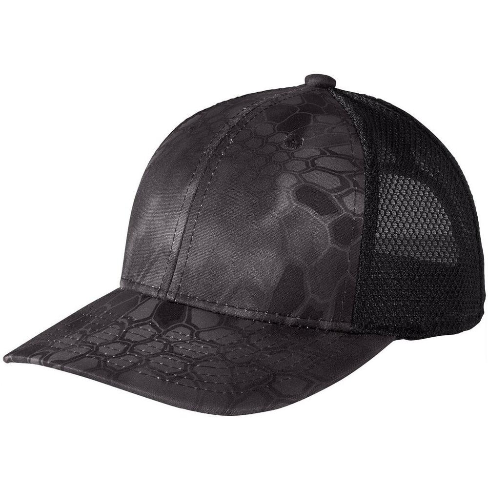 no-logo Port Authority Performance Camouflage Mesh Back Snapback Cap-Headwear-Port Authority-Kryptek Typhoon/Black-OSFA-Thread Logic