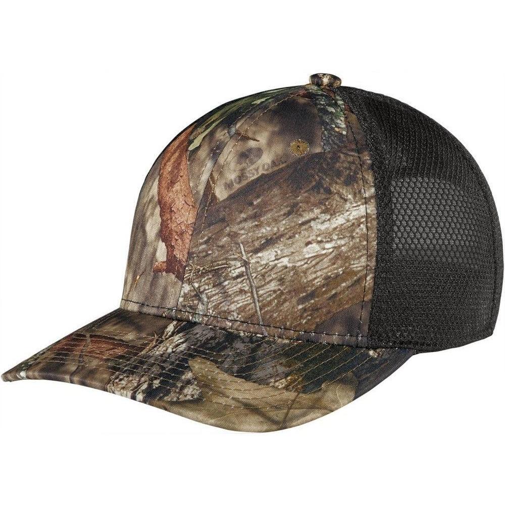 no-logo Port Authority Performance Camouflage Mesh Back Snapback Cap-Headwear-Port Authority-Mossy Oak Break-Up Country/Black-OSFA-Thread Logic