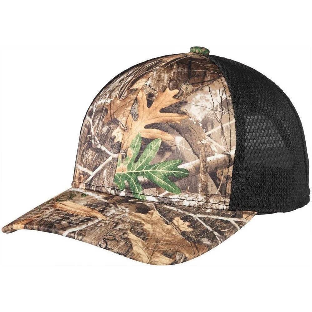 no-logo Port Authority Performance Camouflage Mesh Back Snapback Cap-Headwear-Port Authority-Realtree Edge/Black-OSFA-Thread Logic