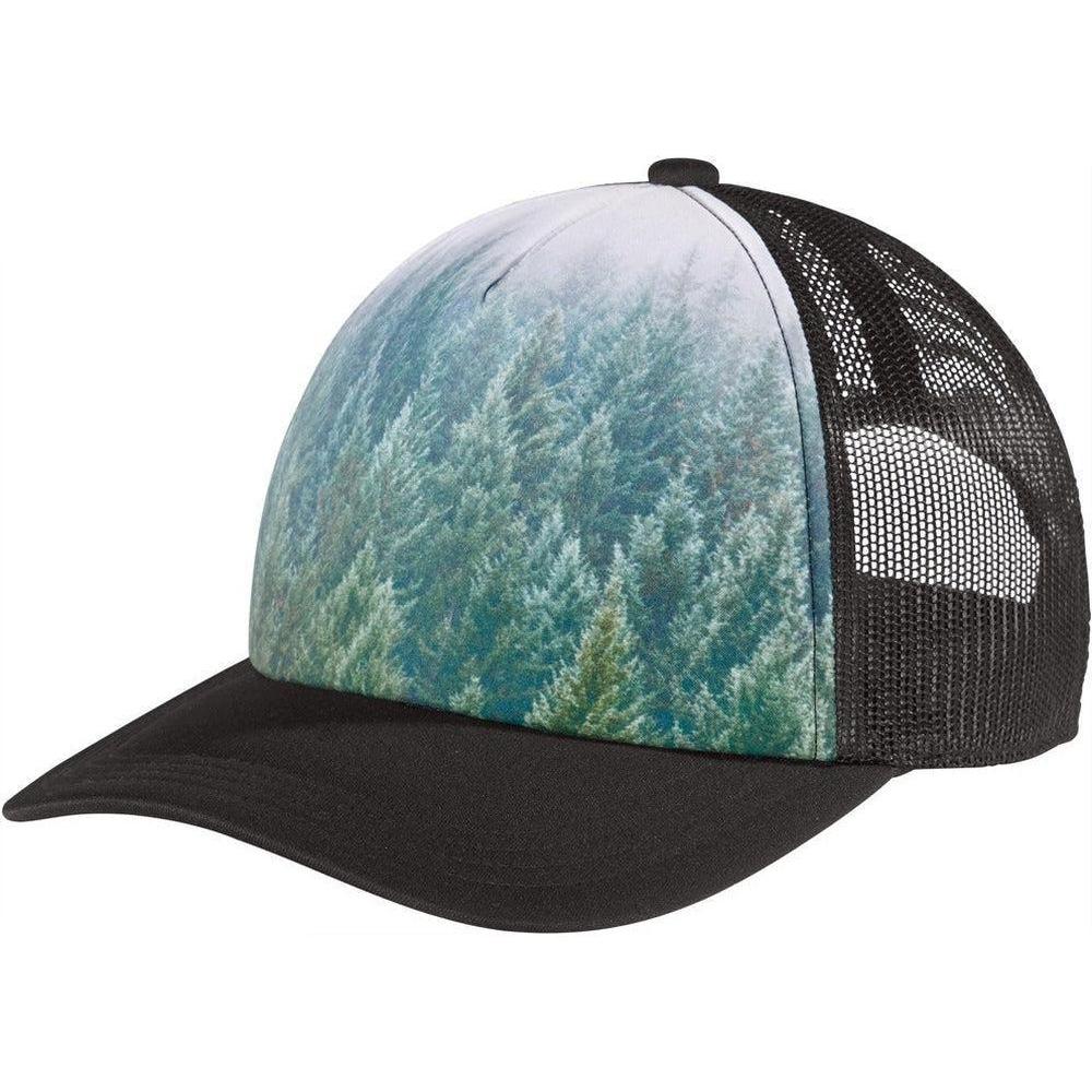 no-logo Port Authority Photo Real Snapback Trucker Cap