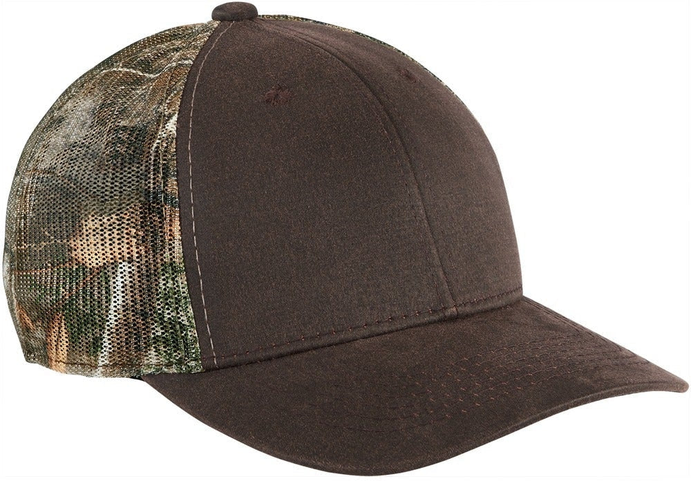 no-logo Port Authority Pigment Print Camouflage Mesh Back Cap-Regular-Port Authority-Realtree Edge/Brown-OSFA-Thread Logic