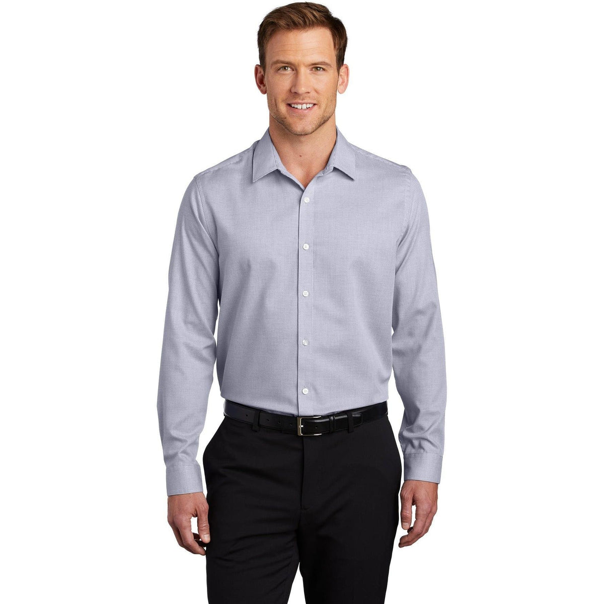 no-logo Port Authority Pincheck Easy Care Shirt-Dress Shirts-Port Authority-Thread Logic