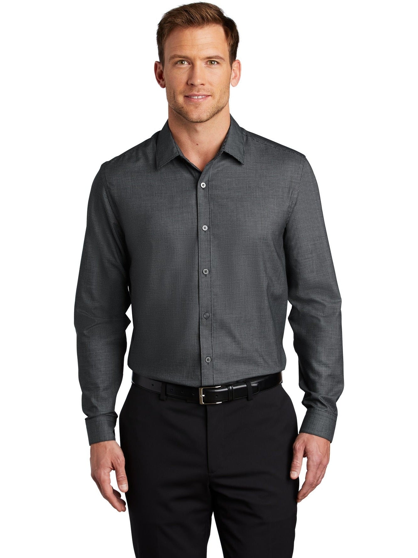 no-logo Port Authority Pincheck Easy Care Shirt-Active-Port Authority-Thread Logic