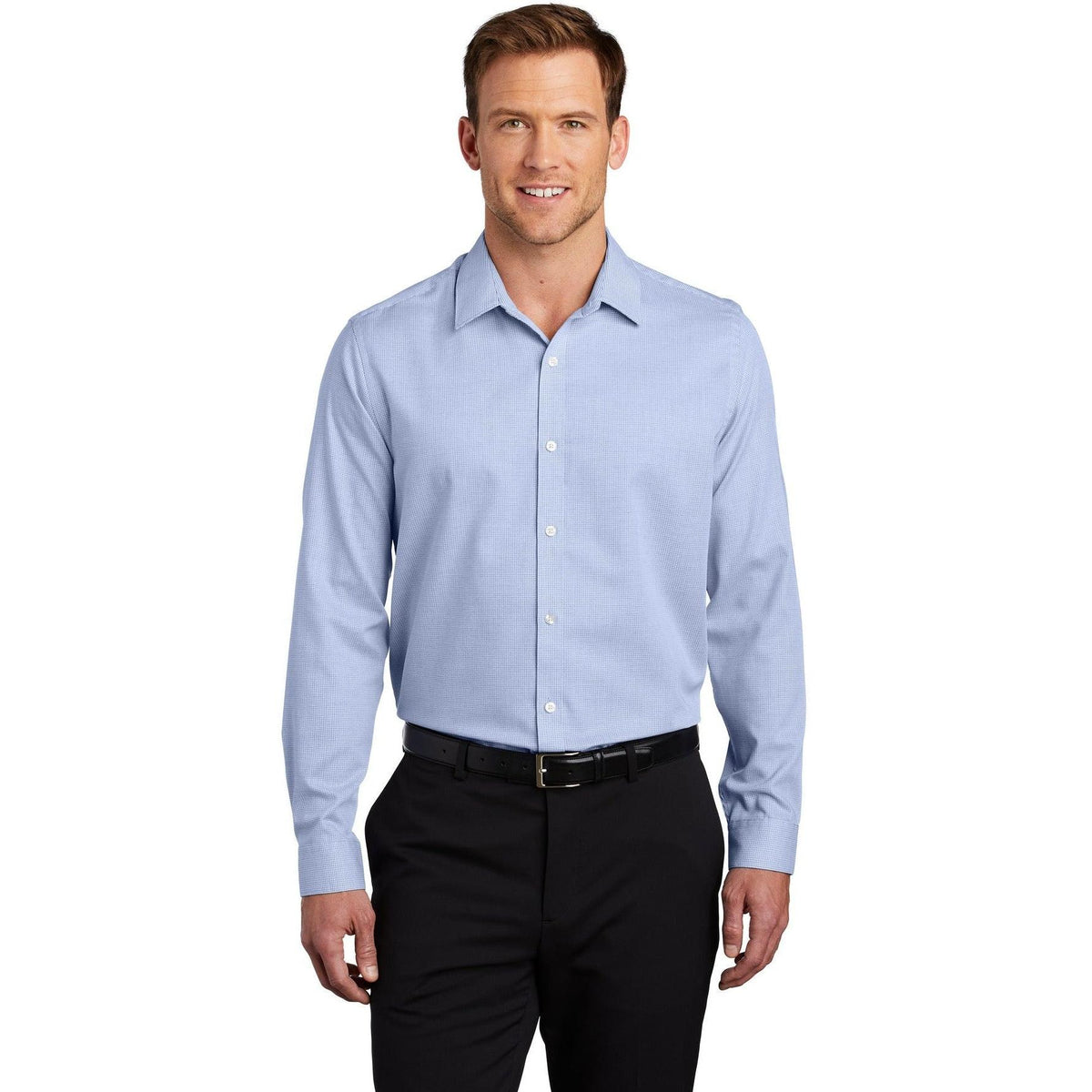 no-logo Port Authority Pincheck Easy Care Shirt-Dress Shirts-Port Authority-Thread Logic