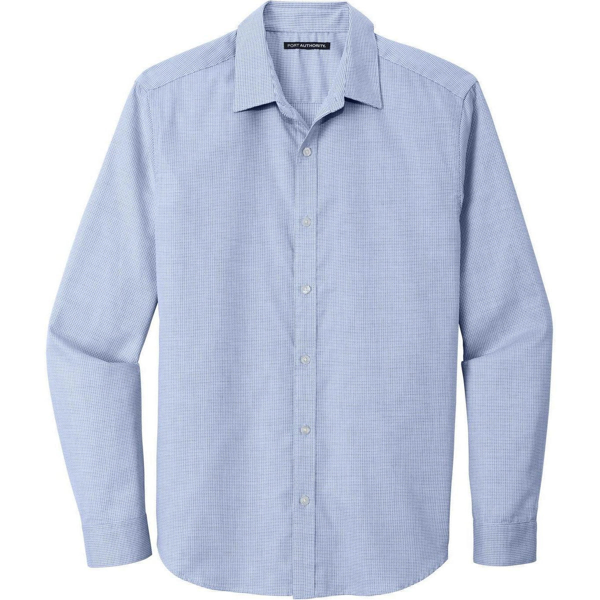 no-logo Port Authority Pincheck Easy Care Shirt-Dress Shirts-Port Authority-Blue Horizon/White-S-Thread Logic