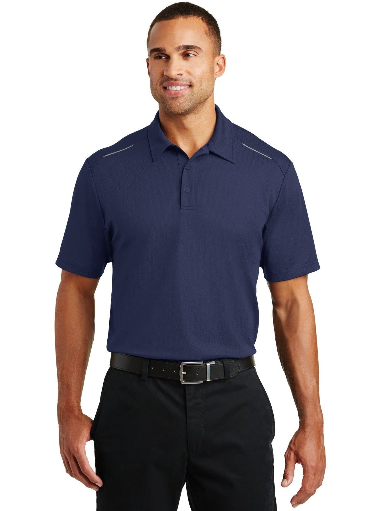 no-logo Port Authority Pinpoint Mesh Polo-Regular-Port Authority-Thread Logic