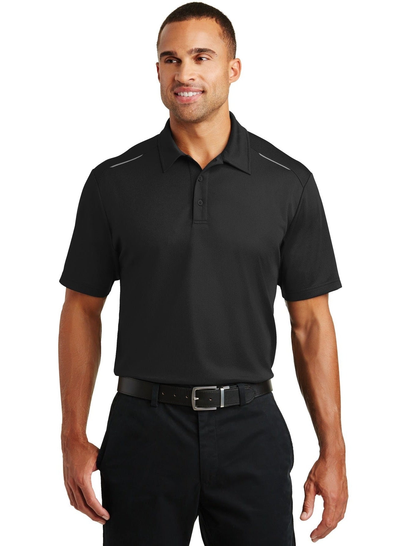 no-logo Port Authority Pinpoint Mesh Polo-Regular-Port Authority-Thread Logic