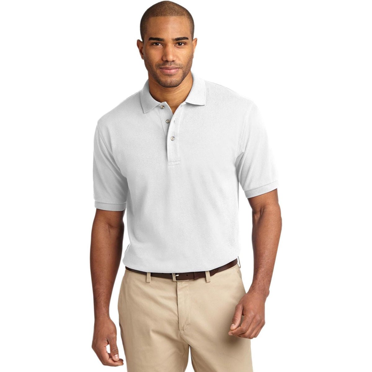 no-logo Port Authority Pique Knit Polo Shirt-Regular-Port Authority-Thread Logic