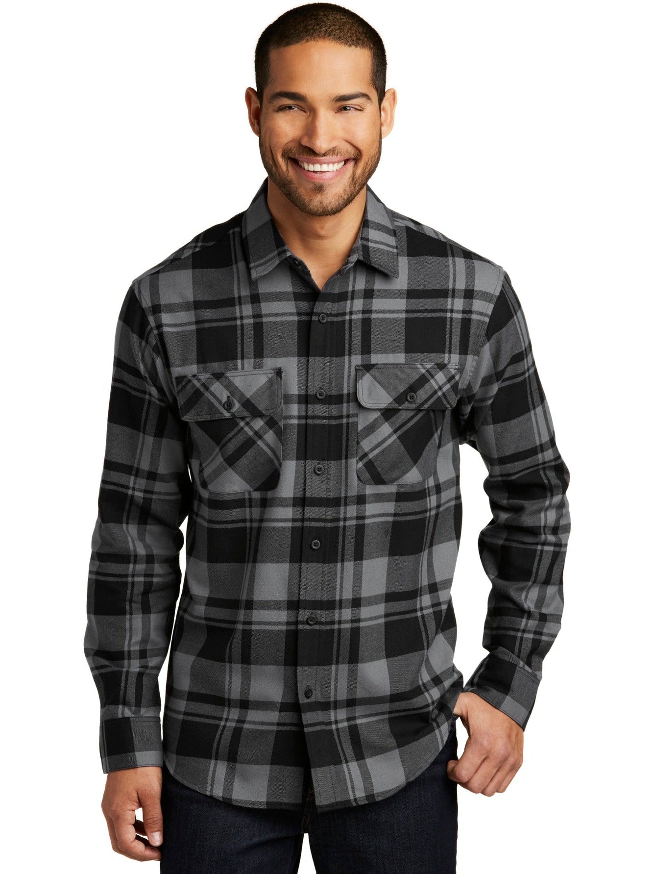 no-logo Port Authority Plaid Flannel Shirt-Regular-Port Authority-Thread Logic