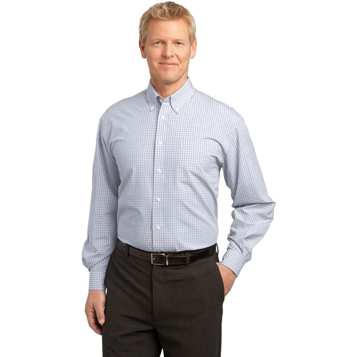 no-logo Port Authority Plaid Pattern Easy Care Shirt-Dress Shirts-Port Authority-Thread Logic