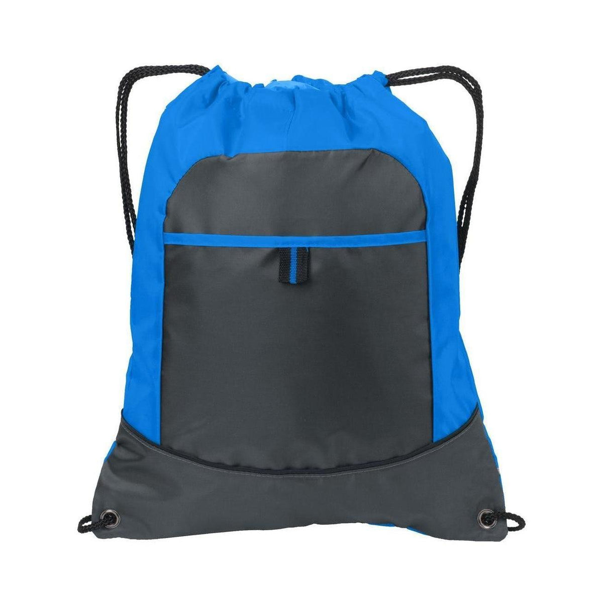 no-logo Port Authority Pocket Cinch Pack-Bags-Port Authority-Brilliant Blue/Deep Smoke-Thread Logic